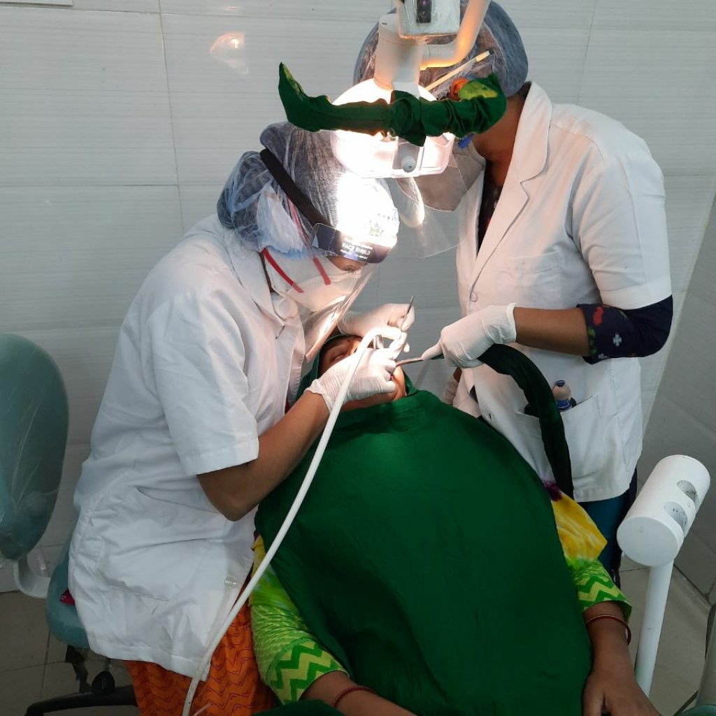 Dr Swathi being assisted by Dr Suparna Dey