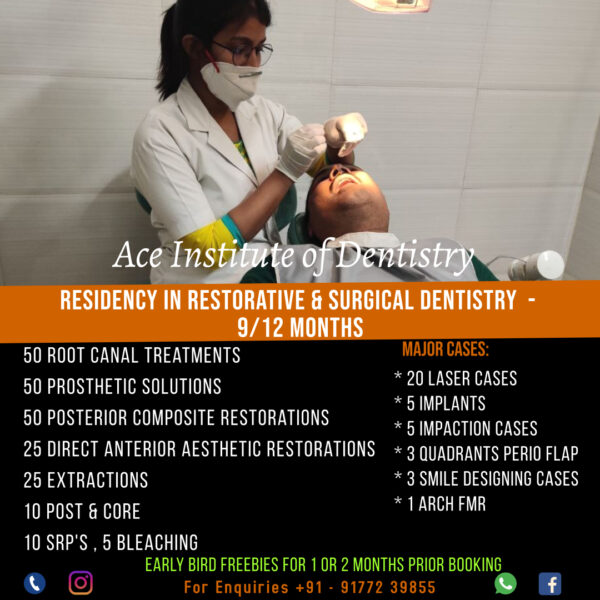Ace Institute of Dentistry, Dental Courses